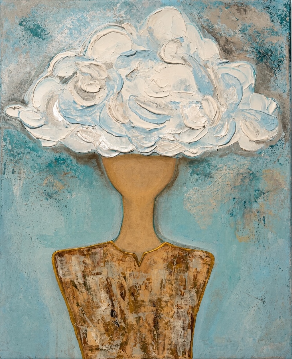 Mindful Of Weather contemporary acrylic painting by Fraulein & Feathers