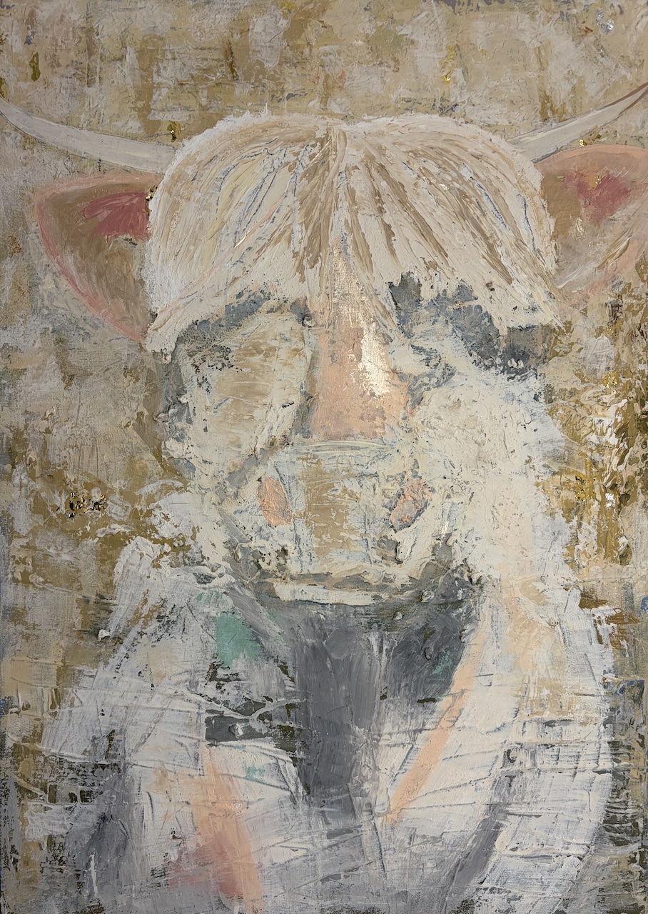 The Bull contemporary acrylic painting by Fraulein & Feathers