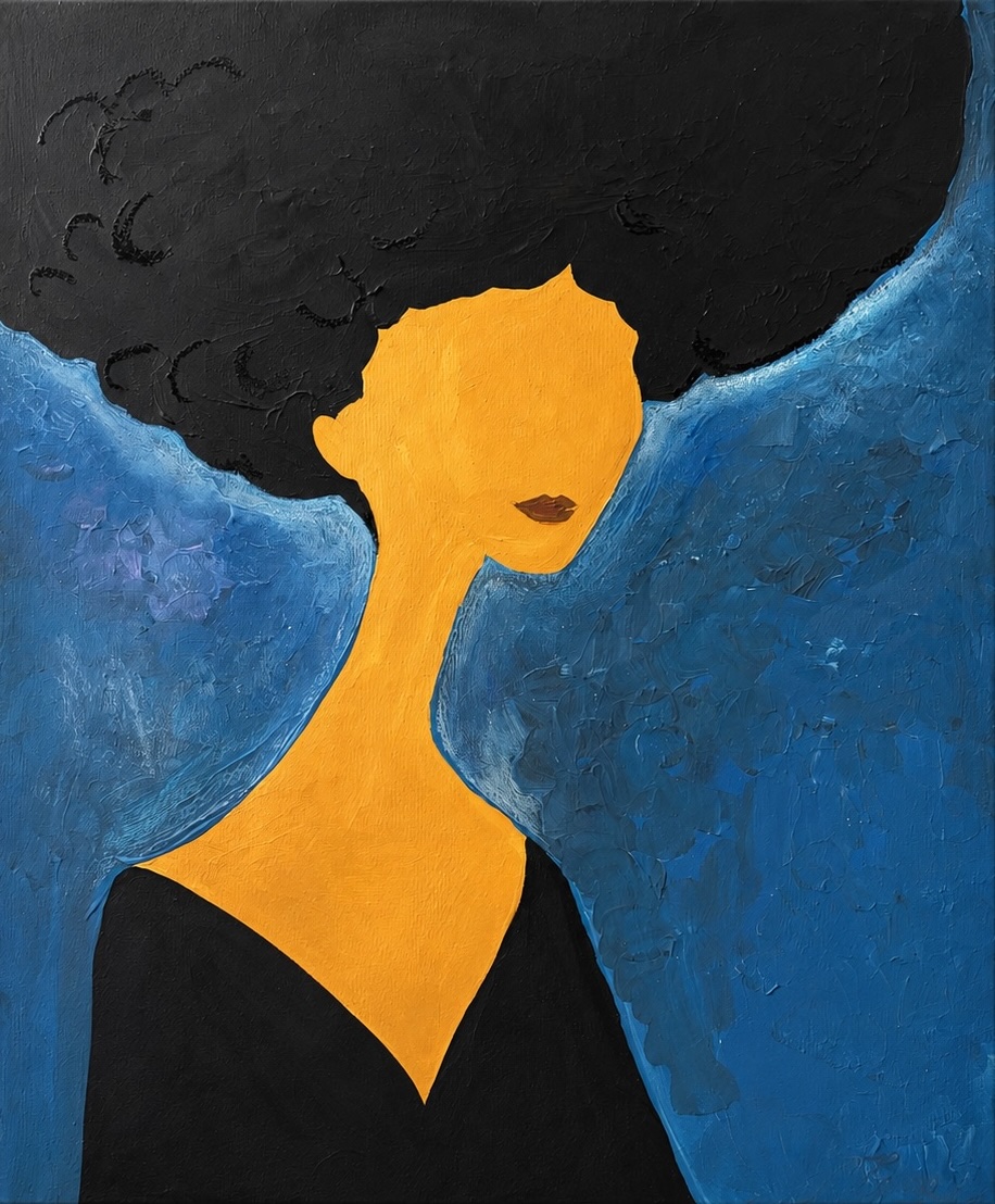Silent Grace contemporary acrylic painting by Fraulein & Feathers