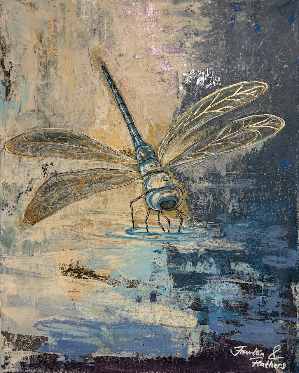 Transformation contemporary acrylic painting by Fraulein & Feathers