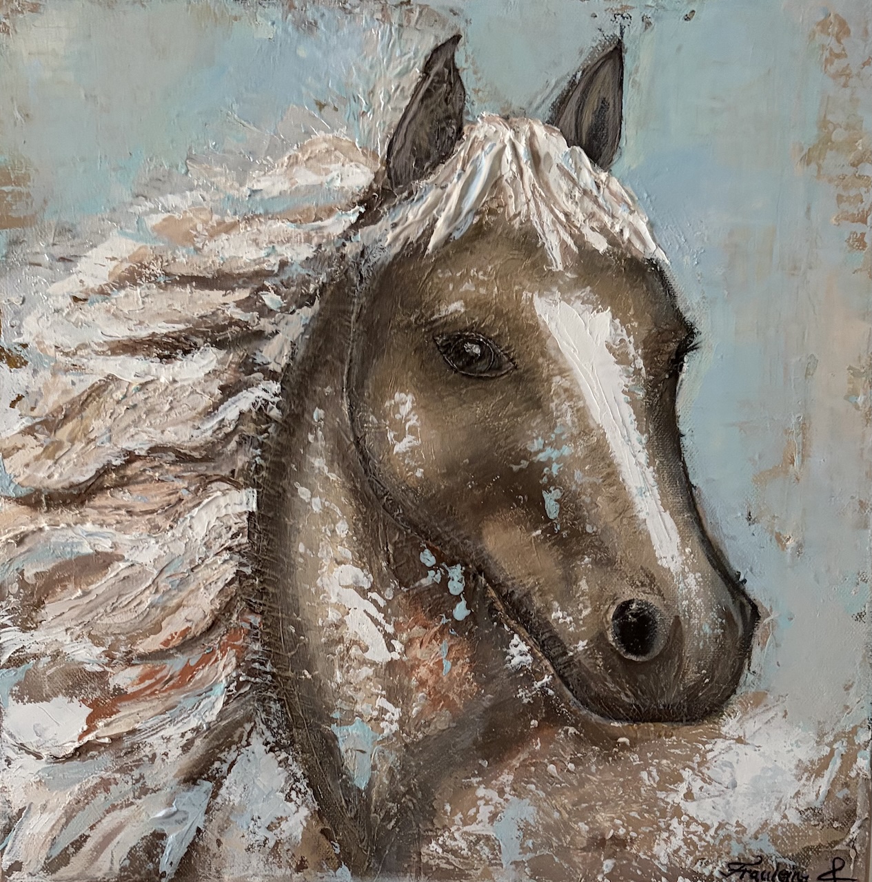 Untamed contemporary acrylic painting by Fraulein & Feathers