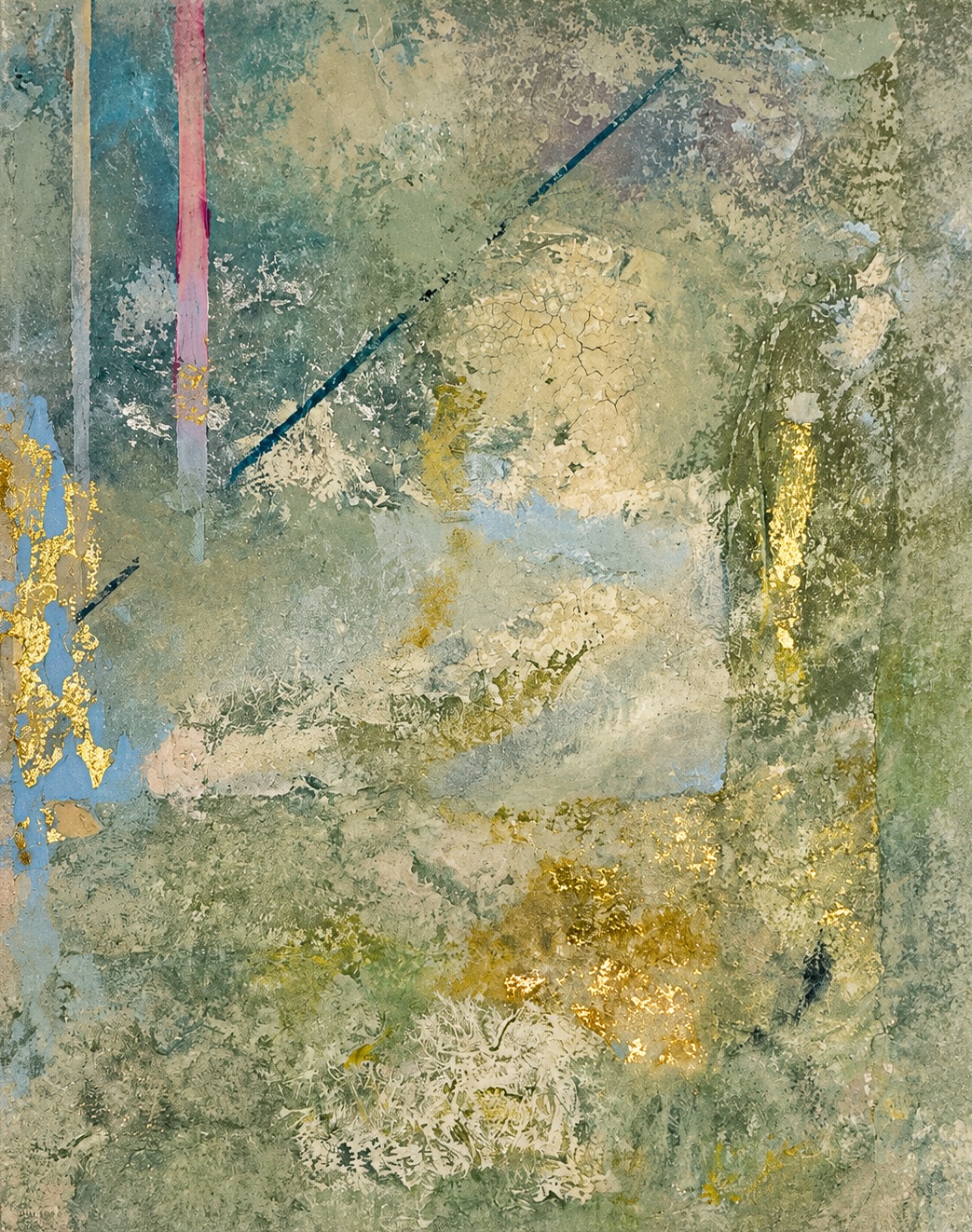 Whispers Of Gold contemporary acrylic painting by Fraulein & Feathers
